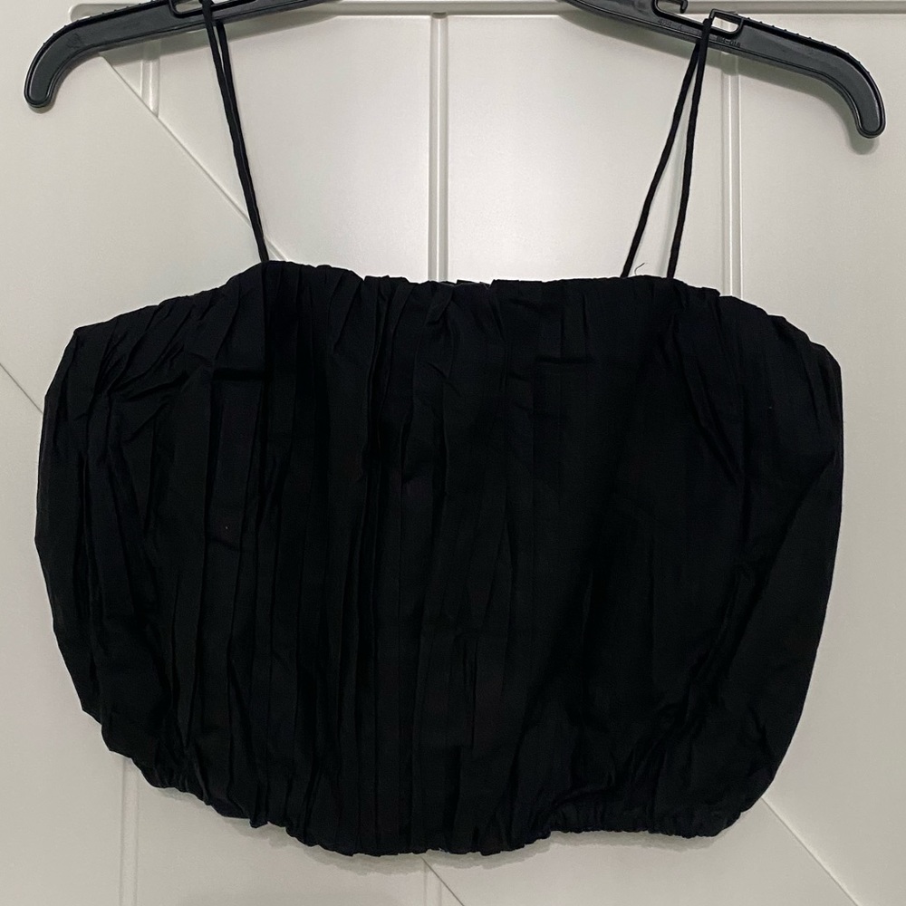 NWOT Modern Citizen Sophia pleated  crop top in black
